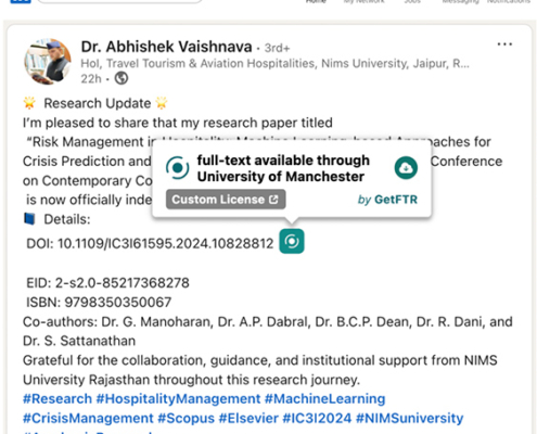 GetFTR links in an article published on LinkedIn