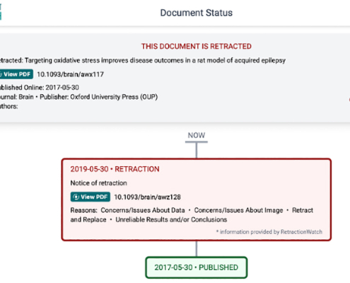 Click on Retraction or Update Button to see all updates in timeline format